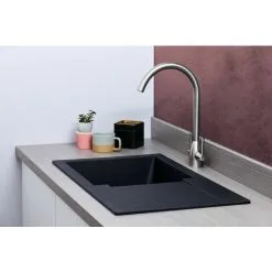 Liquida EW10BL 1.0 Bowl Composite Inset Reversible Black Kitchen Sink -Faucet Shop 81167323 3