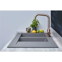 Liquida EW20GR 2.0 Bowl Composite Inset Reversible Grey Kitchen Sink 9 Liquida EW20GR 2.0 Bowl Composite Inset Reversible Grey Kitchen Sink -Faucet Shop 81167341 5