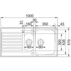 Franke Ascona ASX 651 1.5 Bowl Stainless Steel Inset Reversible Kitchen Sink -Faucet Shop 81167354 3