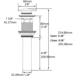 DECKON Modern Pop-up Retro Sink Plug Waste Clicker With Overflow Brass Gold Universal Sink Drainer Valve Basin Siphon With Overflow Hole Polished- With Overf 7 DECKON Modern Pop-up Retro Sink Plug Waste Clicker With Overflow Brass Gold Universal Sink Drainer Valve Basin Siphon With Overflow Hole Polished- With Overf -Faucet Shop 81189077 3