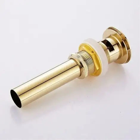 DECKON Modern Pop-up Retro Sink Plug Waste Clicker With Overflow Brass Gold Universal Sink Drainer Valve Basin Siphon With Overflow Hole Polished- With Overf 4 DECKON Modern Pop-up Retro Sink Plug Waste Clicker With Overflow Brass Gold Universal Sink Drainer Valve Basin Siphon With Overflow Hole Polished- With Overf - Image 4