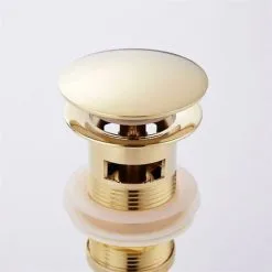 DECKON Modern Pop-up Retro Sink Plug Waste Clicker With Overflow Brass Gold Universal Sink Drainer Valve Basin Siphon With Overflow Hole Polished- With Overf 9 DECKON Modern Pop-up Retro Sink Plug Waste Clicker With Overflow Brass Gold Universal Sink Drainer Valve Basin Siphon With Overflow Hole Polished- With Overf -Faucet Shop 81189077 5