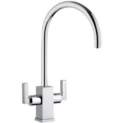 Franke Zell Mono Mixer Twin Lever Chrome Kitchen Tap
