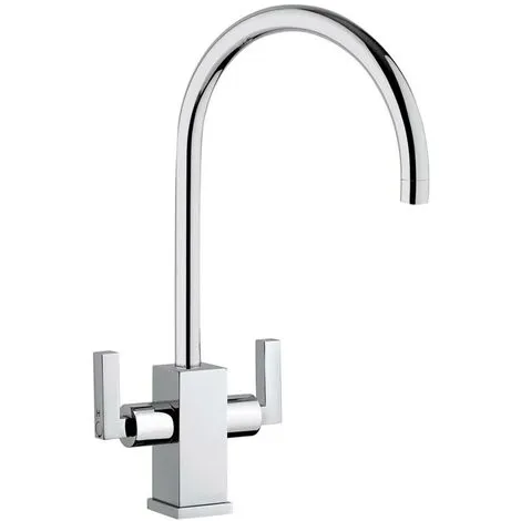 Franke Zell Mono Mixer Twin Lever Chrome Kitchen Tap 1 Franke Zell Mono Mixer Twin Lever Chrome Kitchen Tap