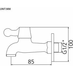 GTA Sink Wall Mixer (1/2 '', Cold Water), Outdoor / Garden, Brass / Chromed Faucet -Faucet Shop 85876612 3