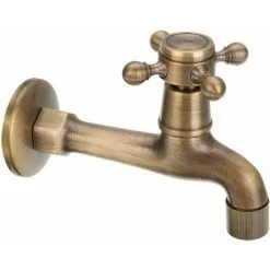 Faucet Shop 42 GTA Cold Water Vintage Wall Faucet For Bathroom, Toilet, Washbasin, Bath, Brass Faucets For Garden, Terrace, Springs, Swimming Pool