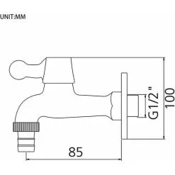 GTA Cold Water Washing Machine Faucets (1/2 ''), Outdoor Faucet / Garden, Brass / Chrome -Faucet Shop 85886133 3