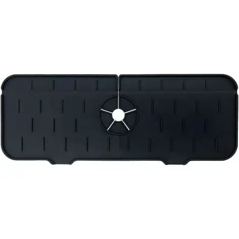 TUMALAGIA Kitchen Faucet Splash Guards Silicone Water Catch Pads Collapsible Kitchen Sink Splatter Guards Kitchen Drain Pads (Black) 1 TUMALAGIA Kitchen Faucet Splash Guards Silicone Water Catch Pads Collapsible Kitchen Sink Splatter Guards Kitchen Drain Pads (Black)