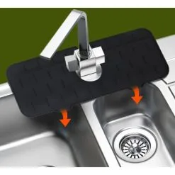 TUMALAGIA Kitchen Faucet Splash Guards Silicone Water Catch Pads Collapsible Kitchen Sink Splatter Guards Kitchen Drain Pads (Black) 8 TUMALAGIA Kitchen Faucet Splash Guards Silicone Water Catch Pads Collapsible Kitchen Sink Splatter Guards Kitchen Drain Pads (Black) -Faucet Shop 86605188 4