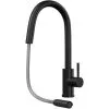 Liquida EPO11MB Single Lever Pull Out Mono Mixer Matt Black Kitchen Mixer Tap
