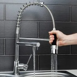 Sauber Kitchen Mixer Tap Dual Spout With Pull Out Spray