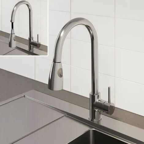 Sauber Baden Pull Out Kitchen Mixer Tap 1 Sauber Baden Pull Out Kitchen Mixer Tap