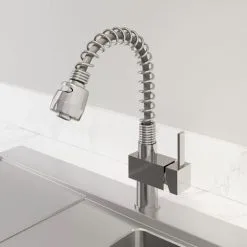 Sauber Square Handle Kitchen Mixer Tap With Pull Out Spray