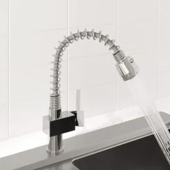 Sauber Square Handle Kitchen Mixer Tap With Pull Out Spray 8 Sauber Square Handle Kitchen Mixer Tap With Pull Out Spray -Faucet Shop 8755915 4