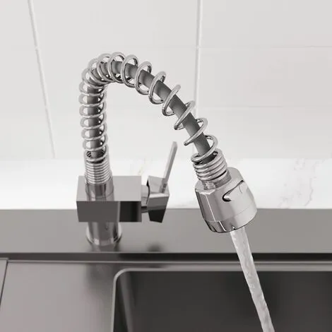 Sauber Square Handle Kitchen Mixer Tap With Pull Out Spray 5 Sauber Square Handle Kitchen Mixer Tap With Pull Out Spray - Image 5