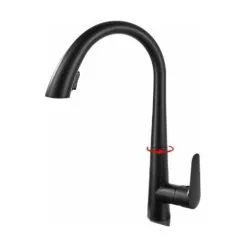 ERHOPE Household Pull Out Kitchen Faucets(Black)