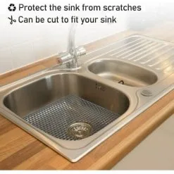 ERHOPE Silicone Kitchen Sink Protector Mat, For Stainless Steel Or Farmhouse Porcelain Sink, 34cm X 34cm (Grey) -Faucet Shop 87623739 3