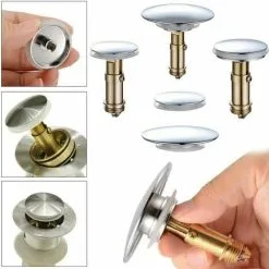 ERHOPE Brass Drain Plug,Bathroom Sink Drain Plug 66mm Polished Brass Chrome Pop Click Clack For Bath Vanity Sink Replacement Bolts Bathroom Tub -Faucet Shop 87638564 3