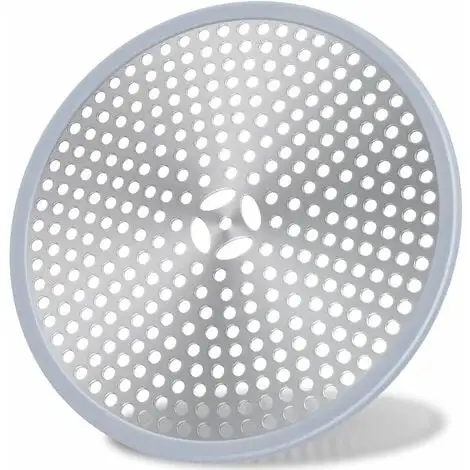 HEGUYEY Shower Drain, Hair Filter, Shower Plug Filter, Anti Hair Shower Grid, Drain Cover Sink Filter, Hair Catcher Shower Drain - Silver Stainless Steel And Silicone 1 HEGUYEY Shower Drain, Hair Filter, Shower Plug Filter, Anti Hair Shower Grid, Drain Cover Sink Filter, Hair Catcher Shower Drain - Silver Stainless Steel And Silicone