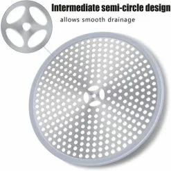 HEGUYEY Shower Drain, Hair Filter, Shower Plug Filter, Anti Hair Shower Grid, Drain Cover Sink Filter, Hair Catcher Shower Drain - Silver Stainless Steel And Silicone 7 HEGUYEY Shower Drain, Hair Filter, Shower Plug Filter, Anti Hair Shower Grid, Drain Cover Sink Filter, Hair Catcher Shower Drain - Silver Stainless Steel And Silicone -Faucet Shop 87858915 3