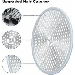 HEGUYEY Shower Drain, Hair Filter, Shower Plug Filter, Anti Hair Shower Grid, Drain Cover Sink Filter, Hair Catcher Shower Drain - Silver Stainless Steel And Silicone 8 HEGUYEY Shower Drain, Hair Filter, Shower Plug Filter, Anti Hair Shower Grid, Drain Cover Sink Filter, Hair Catcher Shower Drain - Silver Stainless Steel And Silicone -Faucet Shop 87858915 4