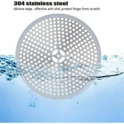 HEGUYEY Shower Drain, Hair Filter, Shower Plug Filter, Anti Hair Shower Grid, Drain Cover Sink Filter, Hair Catcher Shower Drain - Silver Stainless Steel And Silicone 9 HEGUYEY Shower Drain, Hair Filter, Shower Plug Filter, Anti Hair Shower Grid, Drain Cover Sink Filter, Hair Catcher Shower Drain - Silver Stainless Steel And Silicone -Faucet Shop 87858915 5