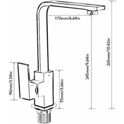 Way Kitchen Mixer Tap Square Kitchen Faucet With High Spout - Kitchen Sink Mixer Tap - Brass (black) -Faucet Shop 88295904 5