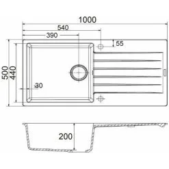 Reginox Harlem10 Kitchen Sink Single Bowl White Granite Inset Reversible Waste -Faucet Shop 8940480 3