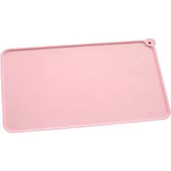 TUMALAGIA Silicone Bowl, Non-Slip Dog Bowl, Large Dog Mat, Waterproof, 48 30cm，Pink