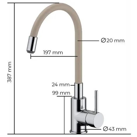 Siko Shape Memory Kitchen Mixer, Beige Silicone Curve (SIKOBSLPRO290BE) 2 Siko Shape Memory Kitchen Mixer, Beige Silicone Curve (SIKOBSLPRO290BE) - Image 2