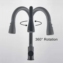 Suguword Kitchen Faucet With Extendable Hand Shower Black 360° Rotating Sink Faucet With 3 Spray Modes Single Lever Kitchen Faucet Sink Cold And Hot Available In Stainless Steel. 8 Suguword Kitchen Faucet With Extendable Hand Shower Black 360° Rotating Sink Faucet With 3 Spray Modes Single Lever Kitchen Faucet Sink Cold And Hot Available In Stainless Steel. -Faucet Shop 92848926 4