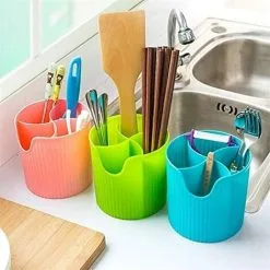 FUHUIDATRADING Cutlery Drainer Cutlery Baskets Plastic Kitchen Utensil Holder For Chopstick Storage -Faucet Shop 92866427 3
