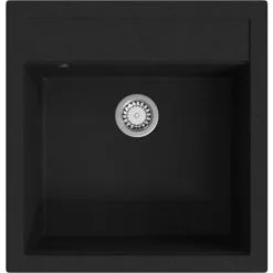Granite Kitchen Sink Single Basin Black VidaXL
