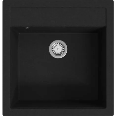 Granite Kitchen Sink Single Basin Black VidaXL 1 Granite Kitchen Sink Single Basin Black VidaXL