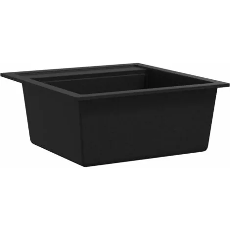 Granite Kitchen Sink Single Basin Black VidaXL 4 Granite Kitchen Sink Single Basin Black VidaXL - Image 4