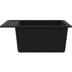 Granite Kitchen Sink Single Basin Black VidaXL 9 Granite Kitchen Sink Single Basin Black VidaXL -Faucet Shop 9293772 5