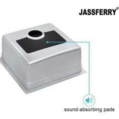 JASSFERRY Undermount Kitchen Sink Single Deep Bowl With Stainless Steel Dish Drainer Rack With Strainer Waste, 440 X 440 Mm -Faucet Shop 92942934 5