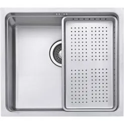 JASSFERRY Undermount Kitchen Sink Single Deep Bowl With Stainless Steel Dish Drainer Rack With Strainer Waste, 490 X 440 Mm -Faucet Shop 92942987 3