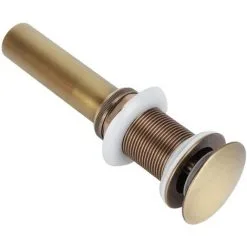 PRÉNFLE Popup Drain Stopper, Brass Bathroom Sink Drain Stopper, Antique Color Vanity Sink Drain Without Overflow(WITHOUT HOLE) -Faucet Shop 93339222 5