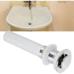 PRÉNFLE Basin Drain Sink Drain Stopper Electroplating Popup Drainer NonOverflow Bathroom Hardware(Electroplating Popup Without Hole ) -Faucet Shop 93339224 3