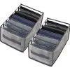 XINUY Clothes Drawer Organizer, Collapsible Mesh Closet Clothes Organizer Storage Box, Washable Drawer Storage Compartment For T-shirts, Shirts, Pants 362520cm