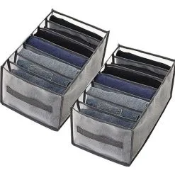 XINUY Clothes Drawer Organizer, Collapsible Mesh Closet Clothes Organizer Storage Box, Washable Drawer Storage Compartment For T-shirts, Shirts, Pants 362520cm