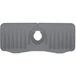 XINUY Silicone Faucet Splash Guard, 18 X 6.3 Faucet Water Catch Mat, Longer Silicone Sink Mat, Faucet Handle Drip Tray Mat