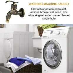 AOUGO Retro Brass Wall Mounted Faucet, G1/2 Outdoor Garden Faucet, Antique Brass Faucet, Vintage Wall Mounted Faucet, Antique Copper Dragon Carved Faucet For Kitchen Bath Garden 9 AOUGO Retro Brass Wall Mounted Faucet, G1/2 Outdoor Garden Faucet, Antique Brass Faucet, Vintage Wall Mounted Faucet, Antique Copper Dragon Carved Faucet For Kitchen Bath Garden -Faucet Shop 93554083 5