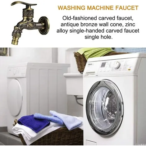 AOUGO Retro Brass Wall Mounted Faucet, G1/2 Outdoor Garden Faucet, Antique Brass Faucet, Vintage Wall Mounted Faucet, Antique Copper Dragon Carved Faucet For Kitchen Bath Garden 5 AOUGO Retro Brass Wall Mounted Faucet, G1/2 Outdoor Garden Faucet, Antique Brass Faucet, Vintage Wall Mounted Faucet, Antique Copper Dragon Carved Faucet For Kitchen Bath Garden - Image 5