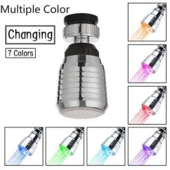 COLNK Multicolor LED Faucet Temperature Sensor RGB Light Replacement Faucet Bathroom Kitchen Accessories -Faucet Shop 93922849 3