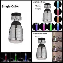 COLNK Multicolor LED Faucet Temperature Sensor RGB Light Replacement Faucet Bathroom Kitchen Accessories -Faucet Shop 93922849 4