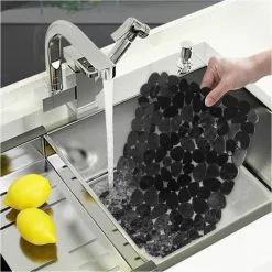 TUMALAGIA PVC Kitchen Sink Mat Black3040 -Faucet Shop 94622178 4