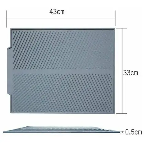 TUMALAGIA Gray Draining Mat - Draining Mat, Sink Bottom For Dishes, Plastic 43X33 2 TUMALAGIA Gray Draining Mat - Draining Mat, Sink Bottom For Dishes, Plastic 43X33 - Image 2