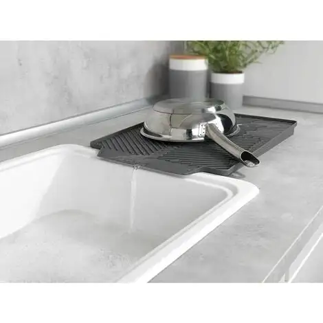 TUMALAGIA Gray Draining Mat - Draining Mat, Sink Bottom For Dishes, Plastic 43X33 3 TUMALAGIA Gray Draining Mat - Draining Mat, Sink Bottom For Dishes, Plastic 43X33 - Image 3